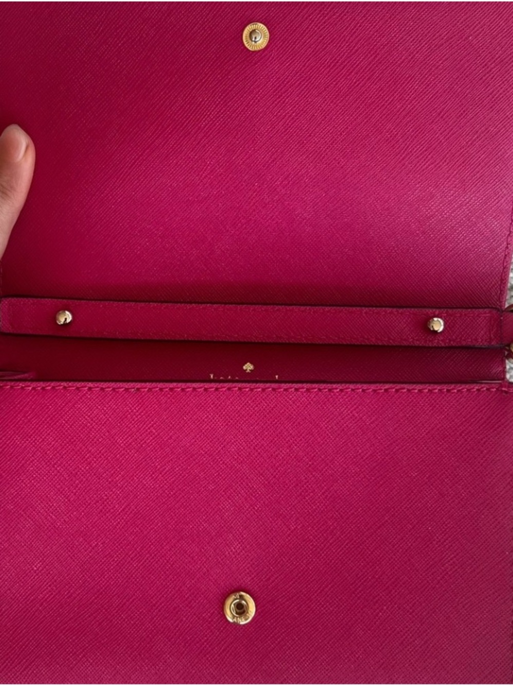 Kate Spade Fuchsia Pink Saffiano Leather Crossbody Chain Bag NWOT - Picture 6 of 7